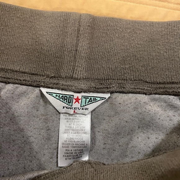 Hard tail low rise dark green terry shorts. - Picture 3 of 3